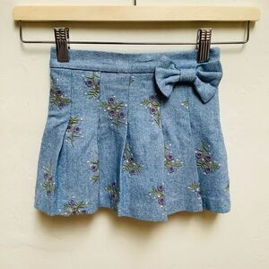 TOCCA GIRLS SKIRT  PLEATED EMBROIDERED SKIRT SIZE 3